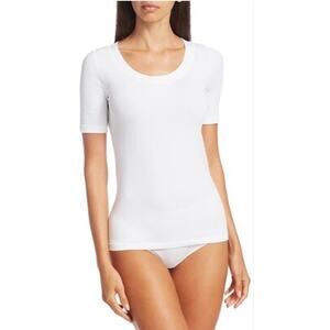 Wolford Lugano Scoop Neck T-Shirt in White